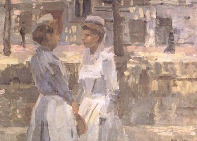 Isaac Israels Amsterdam Serving Girls on the Gracht (nn02) Germany oil painting art
